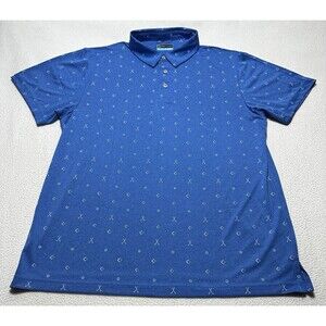 PGA Tour Golf Polo Shirt Short Sleeve Mens Size XL All Over Golf Pattern AOP